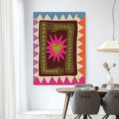 Urban Cotton Wandkleed 'Hug' 80 x 110cm in Frame - black