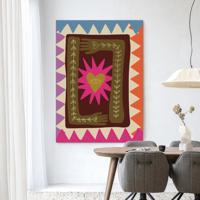 Urban Cotton Wandkleed 'Hug' 80 x 110cm in Frame - black