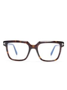 TOM FORD Eyewear lunettes de vue carrées à effet écailles de tortue - Marron