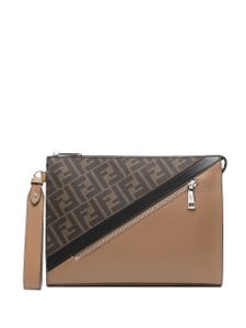 FENDI pochette à motif monogrammé - Marron