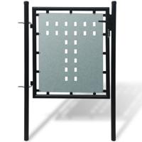 VidaXL Zwarte enkele deur schuttingpoort 100x75 cm
