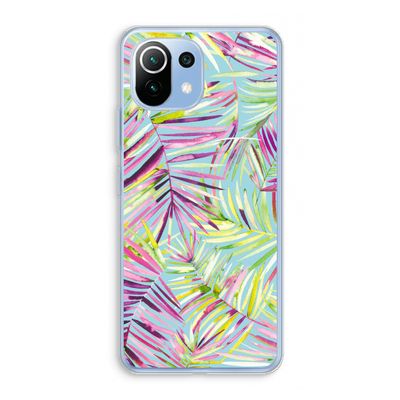 Tropical Palms Blue: Xiaomi Mi 11 Lite Transparant Hoesje