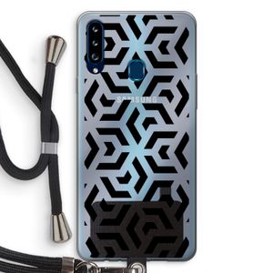 Crazy pattern: Samsung Galaxy A20s Transparant Hoesje met koord