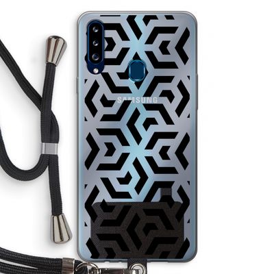 Crazy pattern: Samsung Galaxy A20s Transparant Hoesje met koord