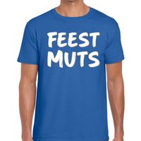 Feestmuts fun t-shirt blauw heren - thumbnail