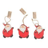 Kersthangers set van 6x stuks houten kerstman ornamenten 10 cm - thumbnail