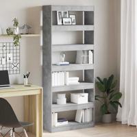 Boekenkast met plank Betongrijs 80 x 30 x 198 cm Bewerkt hout