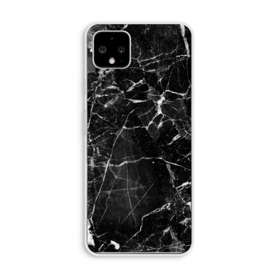Zwart Marmer 2: Pixel 4 XL Transparant Hoesje