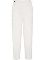 Brunello Cucinelli pantalon de costume à taille mi-haute - Blanc