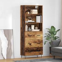 Hoge kast met lade 2 pcs Oudhout Bewerkt hout