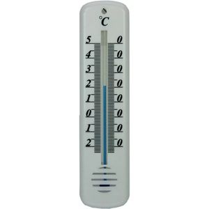 Thermometer buiten - wit - kunststof - 14 cm