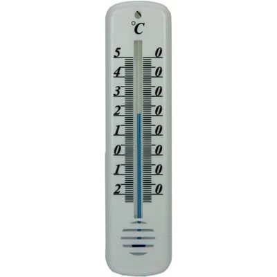 Thermometer buiten - wit - kunststof - 14 cm