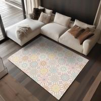 Pastel Mandala Patroon Vinyl tapijt Bloemen en planten