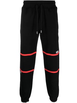 GCDS pantalon de jogging en coton à rayures - Noir