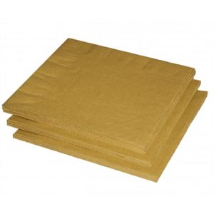 100x stuks Gouden kleuren thema servetten 33 x 33 cm