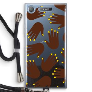 Hands dark: Sony Xperia XZ1 Transparant Hoesje met koord