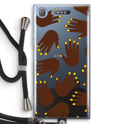 Hands dark: Sony Xperia XZ1 Transparant Hoesje met koord