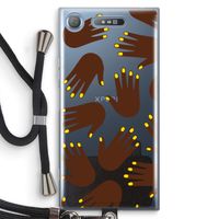 Hands dark: Sony Xperia XZ1 Transparant Hoesje met koord
