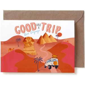 Dubbele wenskaart met envelop - Have a good trip