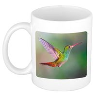 Dieren foto mok kolibrie vogel - vogels beker wit 300 ml - thumbnail