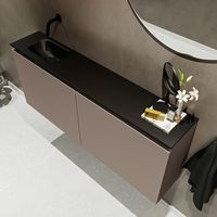 Mondiaz Ture 120cm toiletmeubel smoke met wastafel urban links geen kraangat - thumbnail