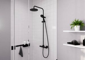 Hansgrohe Vernis Shape opbouw regendouche met ronde hoofddouche waterbesparend zwart mat