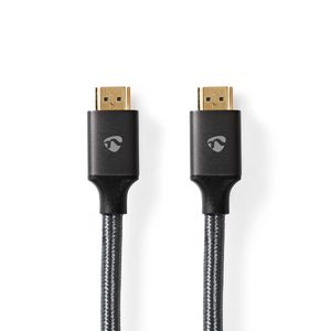 Ultra High Speed HDMI-Kabel | HDMI-Connector - HDMI-Connector | Gun Metal Grey | Gevlochten Kabel | 2,0 m