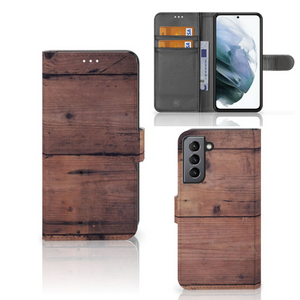 Samsung Galaxy S21 FE Book Style Case Old Wood