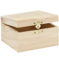 Klein houten kistje rechthoek 12.5 x 11.5 x 7.5 cm   -