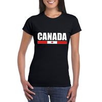 Canadese supporter t-shirt zwart voor dames 2XL  -
