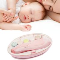 6 in 1 baby nagel Clipper trimmer manicure elektrisch slijpen apparaat gereedschapsset (roze)
