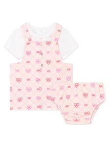 Michael Kors Kids robe en coton à imprimée monogrammé - Rose