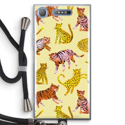 Cute Tigers and Leopards: Sony Xperia XZ1 Transparant Hoesje met koord