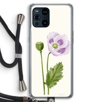 Purple poppy: Oppo Find X3 Transparant Hoesje met koord
