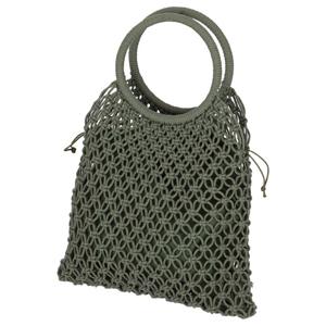 Sarlini handtas/boodschappentas Macramé - groen - polyester/katoen - retro dames tassen