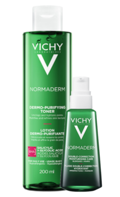 Vichy Normaderm Reinigingslotion + Acne-Prone Skin Dagcrème Combi Set