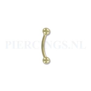 Wenkbrauwpiercing goud 14 karaat 8 mm