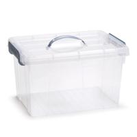 Opslagbox AZUL serie - met deksel - transparant - 18.5 liter - 42 x 30 x 24 cm - kunststof Opslagbox AZUL serie - met deksel - transparant - 18.5 liter - 42 x 30 x 24 cm - kunststof