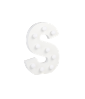 Letter S met licht hoogte 17 cm breedte 12 cm Letter S met licht hoogte 17 cm breedte 12 cm