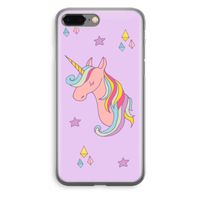 Roze eenhoorn: iPhone 8 Plus Transparant Hoesje