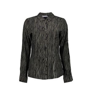 Geisha blouse met all over print zwart/goud