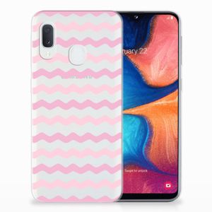 Samsung Galaxy A20e TPU bumper Waves Roze