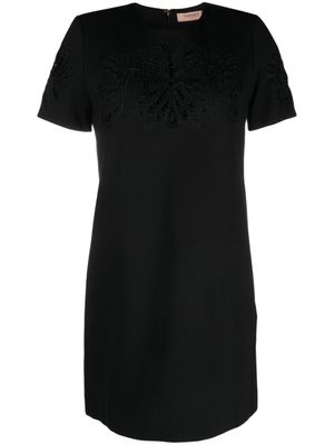 TWINSET robe courte ornementée à manches courtes - Noir