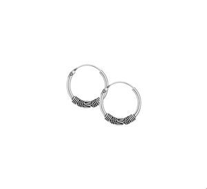 TFT Creolen Bali Oxi Zilver Geoxideerd Glanzend 3 mm x 16 mm