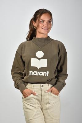 Marant Etoile trui Moby SW0003FA-C3M07E dark bronze/ecru
