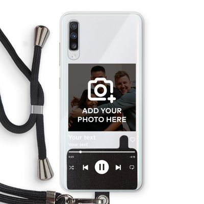 Music Player: Samsung Galaxy A70 Transparant Hoesje met koord
