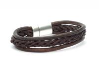 Qoss Heren Leren Armband Jaap Bruin - Maat M