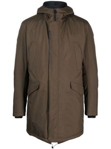 Herno hooded concealed-zip fastening jacket - Vert