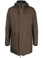 Herno hooded concealed-zip fastening jacket - Vert