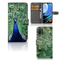 Xiaomi Redmi 9T | Poco M3 | Telefoonhoesje | Met pasjeshouder | Pauw